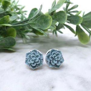 SALE! Green Succulent Earrings